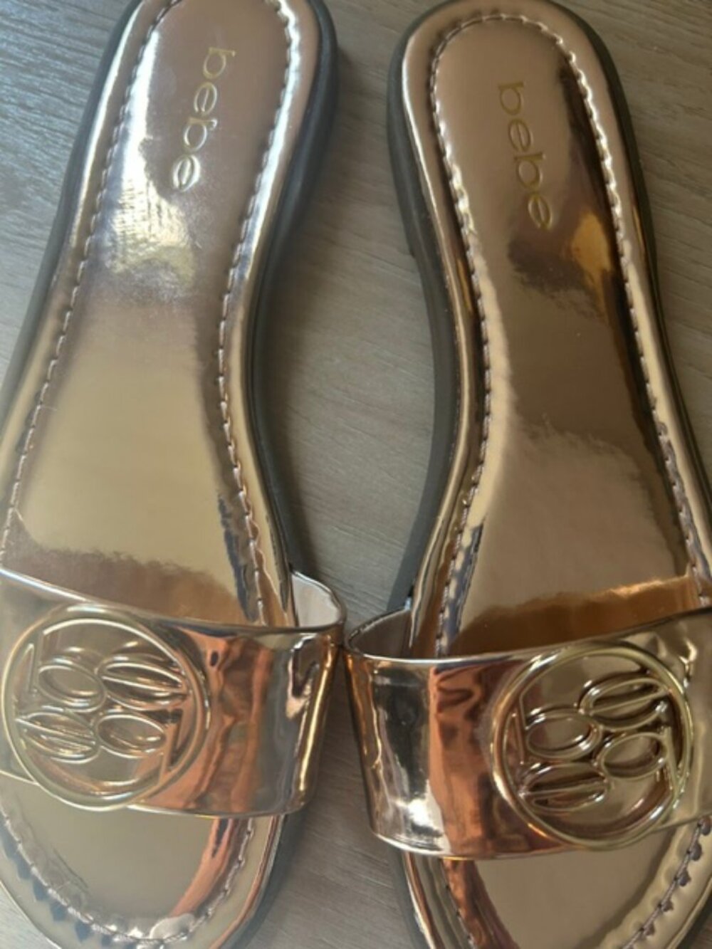 bebe Metallic Slides